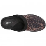 BZees womens Kitty Clog Black/Brown Leopard 6.5 US
