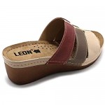 LEON 1009 Leather Slip-on Womens Ladies Sandals Mule Clogs Slippers Shoes