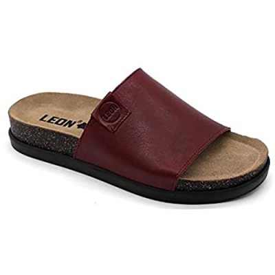 LEON 1205 Leather Slip-on Womens Ladies Sandals Mule Clogs Slippers Shoes