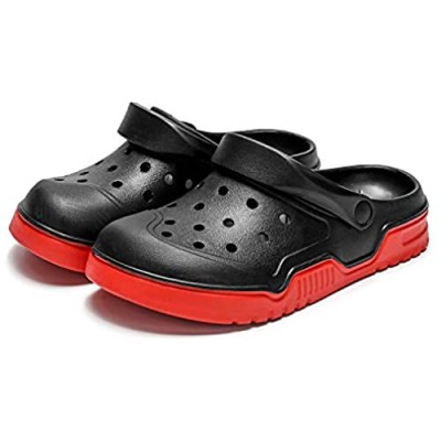 Men's and Women's Classic Clog | Comfort Slip | Lightweight | Garden Shoes| Sandals Black/Red