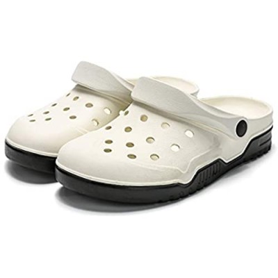 Men's and Women's Classic Clog | Comfort Slip | Lightweight | Garden Shoes| Sandals White/Black