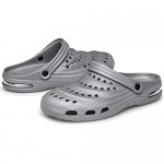 MURDESOT Mens Womens Garden Clogs Sandals Slip on Mules Slippers Air Cushion Water Shoes Dark Grey Size Women 13.5/Men 12