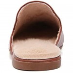 Tilocow Fur Mules for Women Flats Mules and Slides Closed Toe Slip On Loafers Indoor Outdoor Slippers US Size