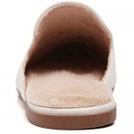 Tilocow Fur Mules for Women Flats Mules and Slides Closed Toe Slip On Loafers Indoor Outdoor Slippers US Size 6.5 Tan