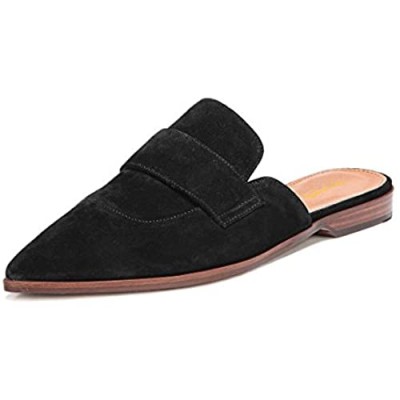 XYD Womens Retro Slip On Backless Loafer Flats Pointed Toe Mules Low Heel Dress Slippers Casual Walking Shoes