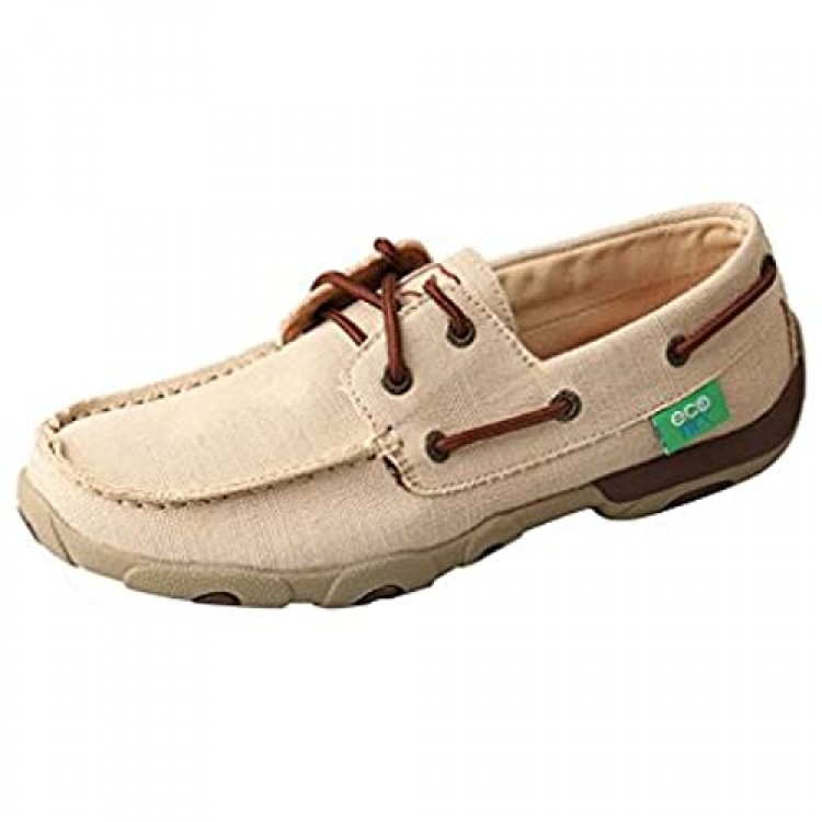 Twisted X Women's Boat Shoe Canvas Driving Moccasins