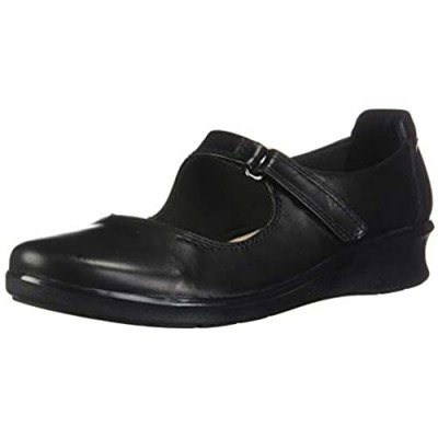 Clarks womens Hope Henley Mary Jane Flat Black Leather 10 Wide US