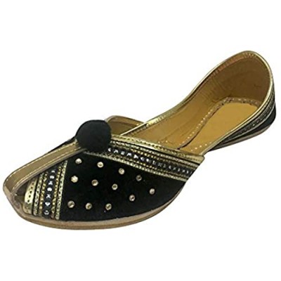 Step n Style Women Velvet & Leather Khussa Shoes Punjabi Jutti Indian Traditional Mojari
