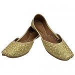 Stop n Style Gold Punjabi Jutti for Womens Pakistani Mojari Shoes Punjabi Shoes Online Jutti