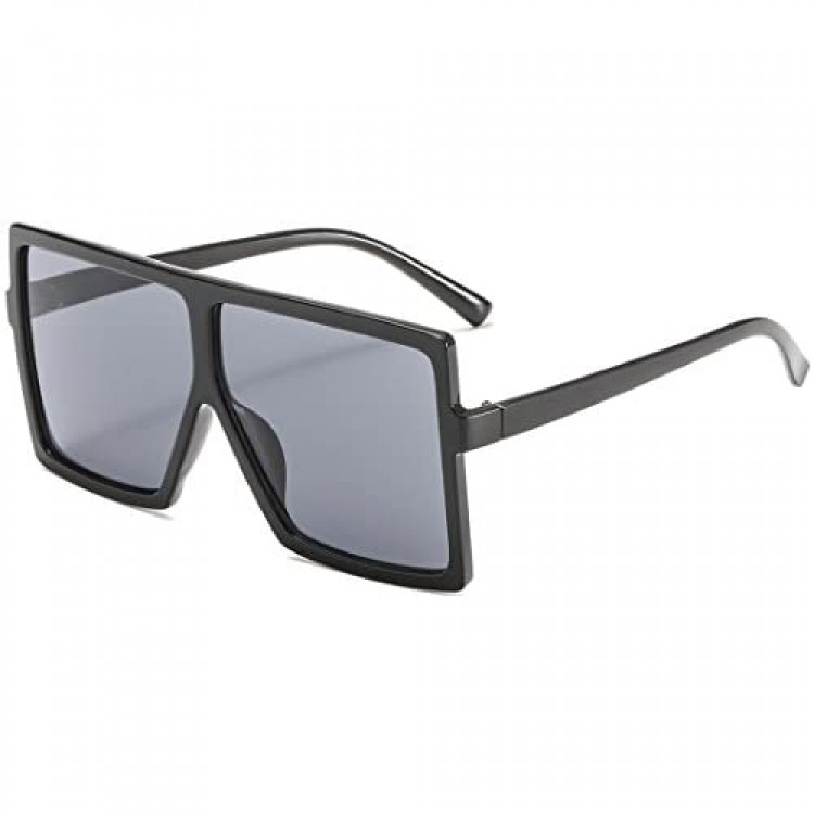 YESPER Oversized Sunglasses for Women Men Flat Top Square Frame Shades Sunglasses