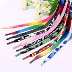 47 Colorful Printed Shoelaces Wide Flat Shoe Laces for Sneakers Casual Shoes Fashion Accessories