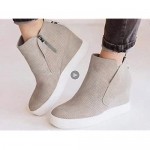 katliu Women's Wedge Sneakers Platform Wedge Shoes Animal Print Booties