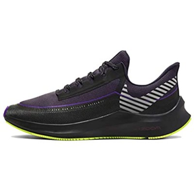 Nike Women's Air Zoom Winflo 6 Shield Running Shoes (Black/Lime/Purple Numeric_6)