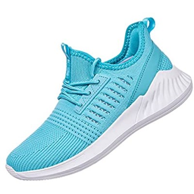Women Sneakers Walking Shoes Lightweight Comfortable Casual Road Running Shoes for Blue Size 9
