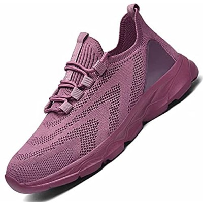 Wrezatro Women's Running Shoes Slip Resistant Work Shoes Lightweight Lace Up Sneakers Walking Shoes