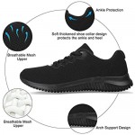 Akk Womens Lightweight Walking Shoes - Comfort Tennis Fashion Sneaker Casual Lace Up Non Slip Athletic Shoes for Gym Running Work Out All Black Size 10