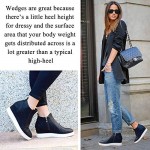 Athlefit Women's Platform Wedge Sneakers Wedge Booties Ankle Heels Size 7.5 Black