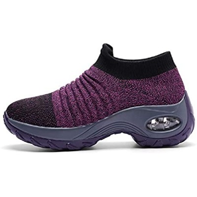 Crazy Diamond Women’s Walking Shoes Sock Sneakers - Mesh Slip on Air Cushion Platform Loafers