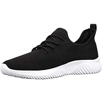 Footfox Womens Slip on Sneakers Ultra Lightweight Breathable Fashion Sports Gym Jogging Athletic Walking Shoes C-Black 9