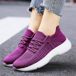 HIIGYL Womens Sneakers Tennis Running Athletic Slip On Mesh Sock Shoes Comfortable Lightweight Breathable