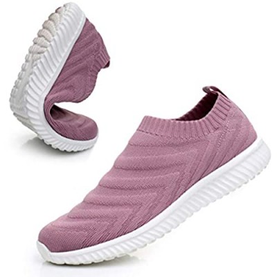 KPP Slip On Womens Walking Sneakers - Ladies Sock Trainers Gym Sneakers Mesh Breathable Lightweight Sports Shoes
