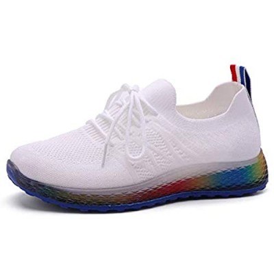 peggy piggy Women's Sports Shoes Rainbow Jelly Soles Sneakers Breathable Shoes