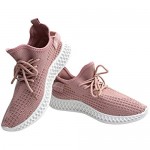 La Dearchuu Running Shoes for Women Non Slip Tennis Shoes Mesh Walking Sneakers Lace Up Sneakers Knit Athletic Shoes Size 5-11