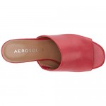 Aerosoles Women's Erie Heeled Sandal Red Leather Medium