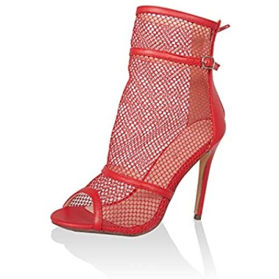 JSUN7 Women’s Fashion Sexy Zip Round Toe Summer Party Stiletto High Heel Sandal Pump Shoe