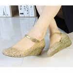 Sicneka Women's Crystal High Heels Jelly Wedge Sandals Glass Slipper Shoe