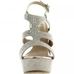 V-Luxury Womens 40-KENDRA1 Open Toe High Heel Wedge Platform Sandal Shoes