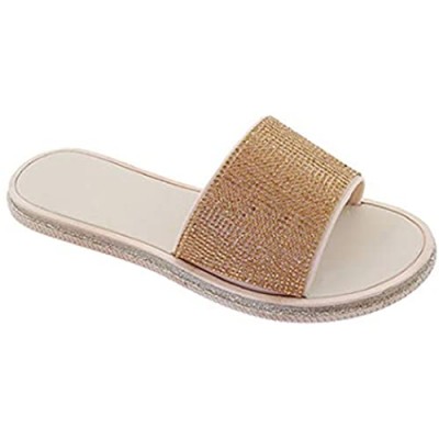 Babe Women's Rhinestone Jeweled Slip-on Slide Fashion Sandals