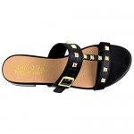 Bella Vita womens Slide Sandal Black Leather 6 US
