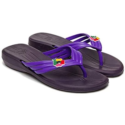 Dune-Ast Women's Beach Summer EVA Flip-Flops – Pool Slides Rubber Sandals - Comfortable PVC Slides Soft Cushion Footbed V-Strap - Lightweight Orthopedic – Non Slip Water Resistant